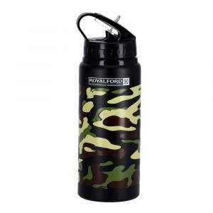 Royalford Sports Water Bottle - Stainless Steel - Black - 700 ML