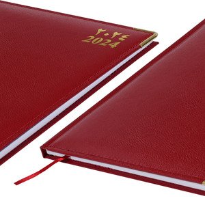 FIS 2024 Executive Diary Arabic/English/French Vinyl Padded Sewn Cover (1-Week at a Glance) Maroon - FSDI35AE24MR