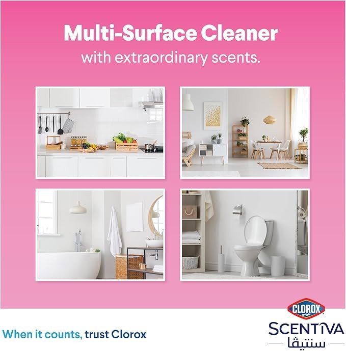 Clorox Scentiva Multi-Surface Cleaner 500ml, Japanese Spring Blossom, Bleach Free Disinfectant Spray