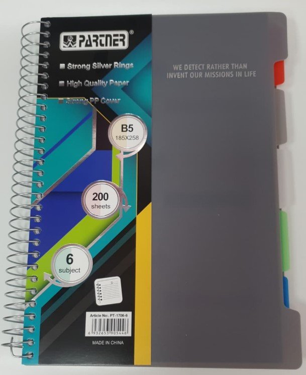 Partner Notebook B5 200 Sheets 6 Subject PT-1706-6