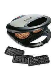 Sandwich Maker + Grill Maker + Waffle Maker Non-Stick 2 Slot 750.0 W TS2090-B5 Black