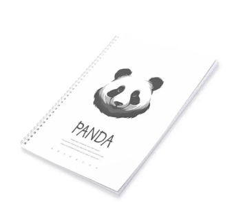 FIS Pack Of 5 Spiral Soft Cover Notebook, 96 Sheets A4 Panda Design 7 -FSNBSSCA496-PAN7