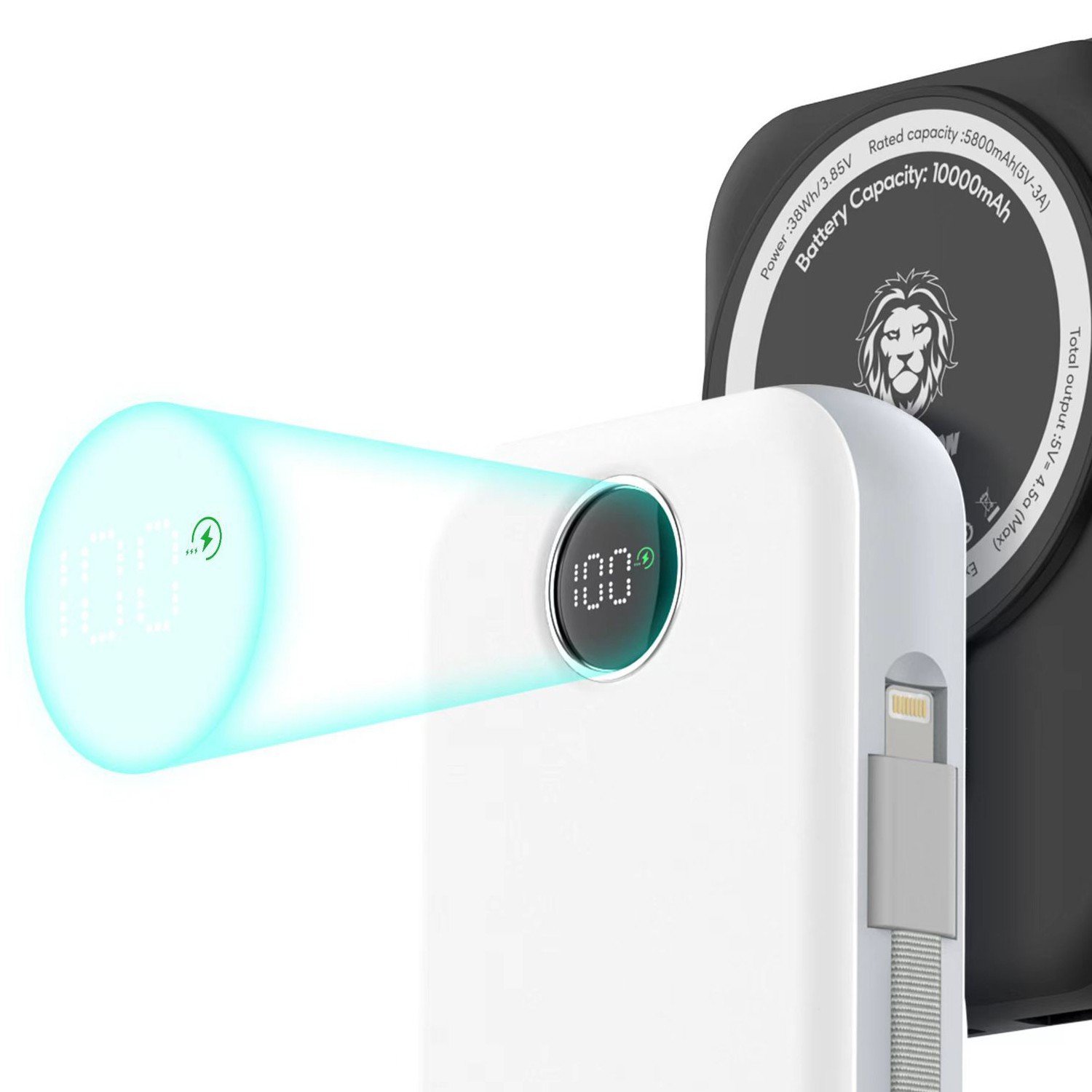 Green Monaco Magsafe Power Bank 10000mAh PD+QC 22.5W - White