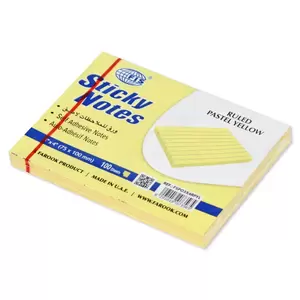 FIS Sticky Note Paad, 3X4 inches, Pack of 12, Ruled Pastel Yellow -FSPO3X4RPYL