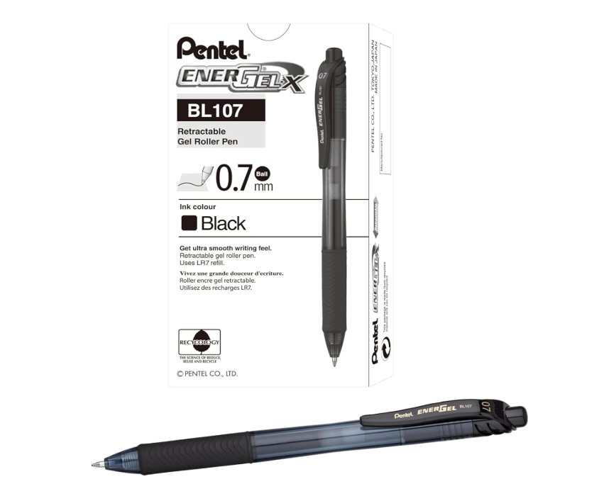 [{"value":"Pentel BL107 EnerGel-X Liquid Gel Pen - 0.7mm"},{"value":"Black"},{"value":"Pentel BL107 Energel X Gel Retractable 0.7 mm Black BL107/A (Pack of 12)"},{"value":"pentel"},{"value":"pentel bl107ax"},{"value":"bl107a"},{"value":"pentel bl107ax energel x gel"},{"value":"energel x pentel"},{"value":"bl107 energel x"}]