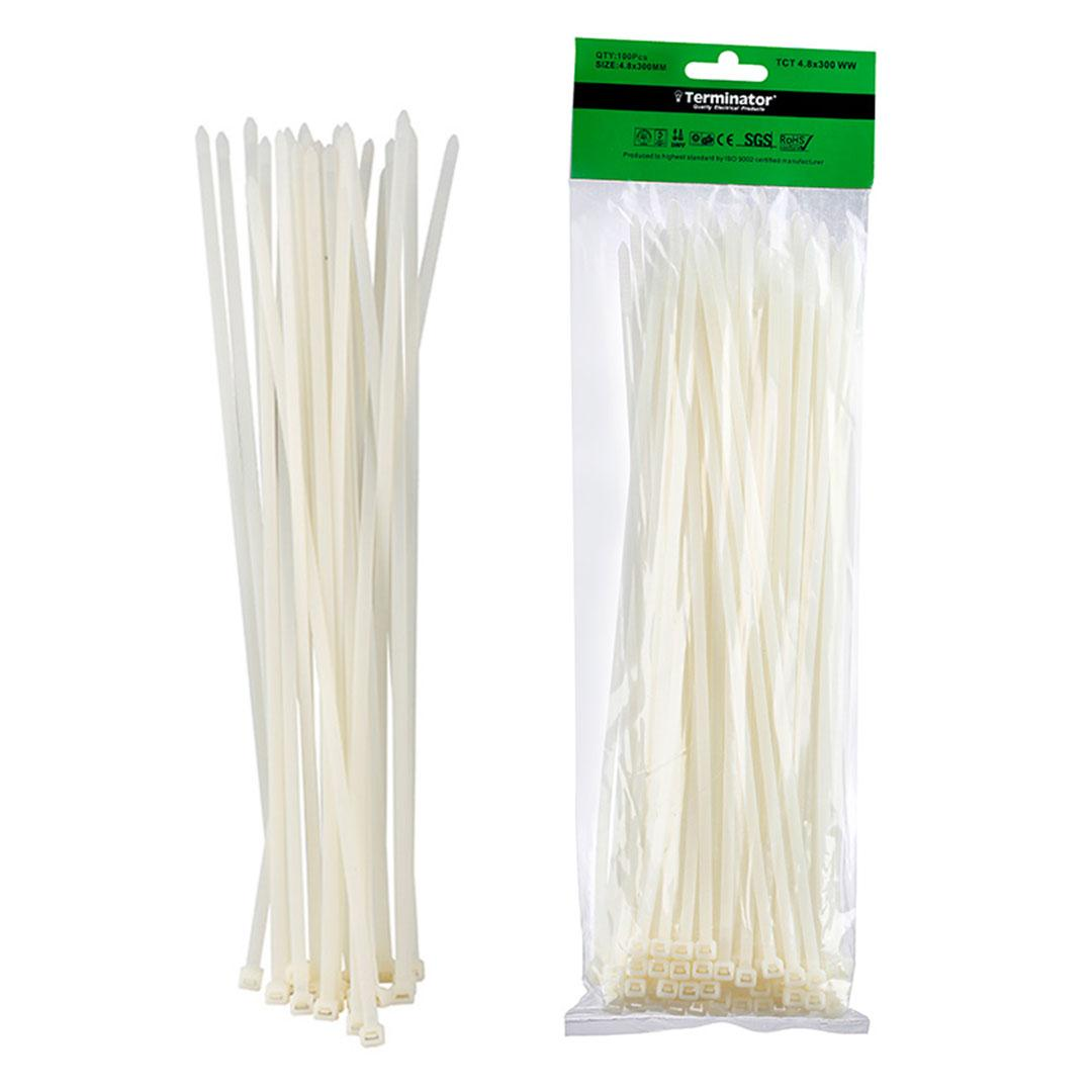 Cable Ties In White Colour (100Pcs In Bag)