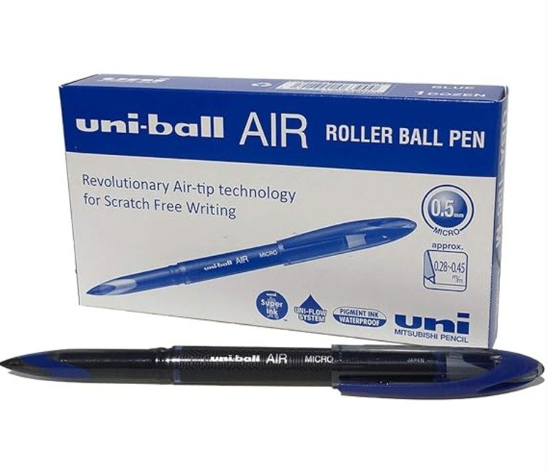 Uni-Ball UBA-188-M Roller Ball Pen Air-Tip 0.28-0.5mm, Blue - 12Pcs/Pack