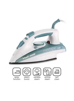 Steam Iron, with Non-Stick Soleplate/Self, Clean Function, 220.0 ml 1750.0 W X1600, Green/White