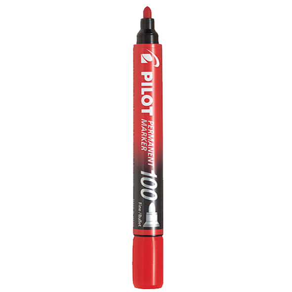 Pilot SCA100 Bullet Point Permanent Marker Pen - Fine 4.0mm-4.5mm Tip - Red - Box of 12