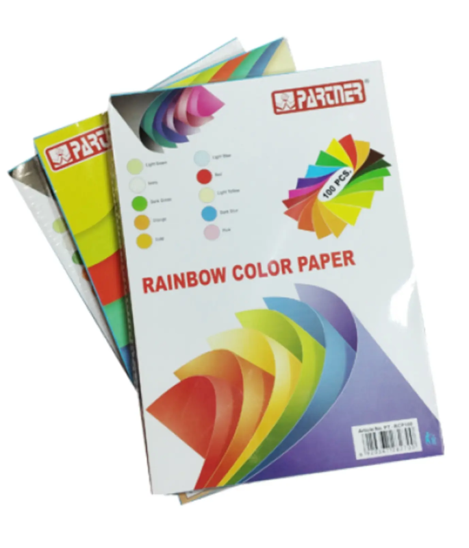 Partner Rainbow Color Paper, 100 Sheets