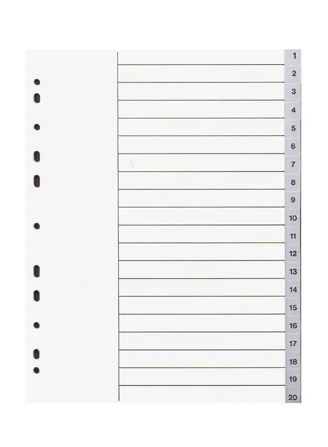 Deluxe Amt Index Divider With Number Grey