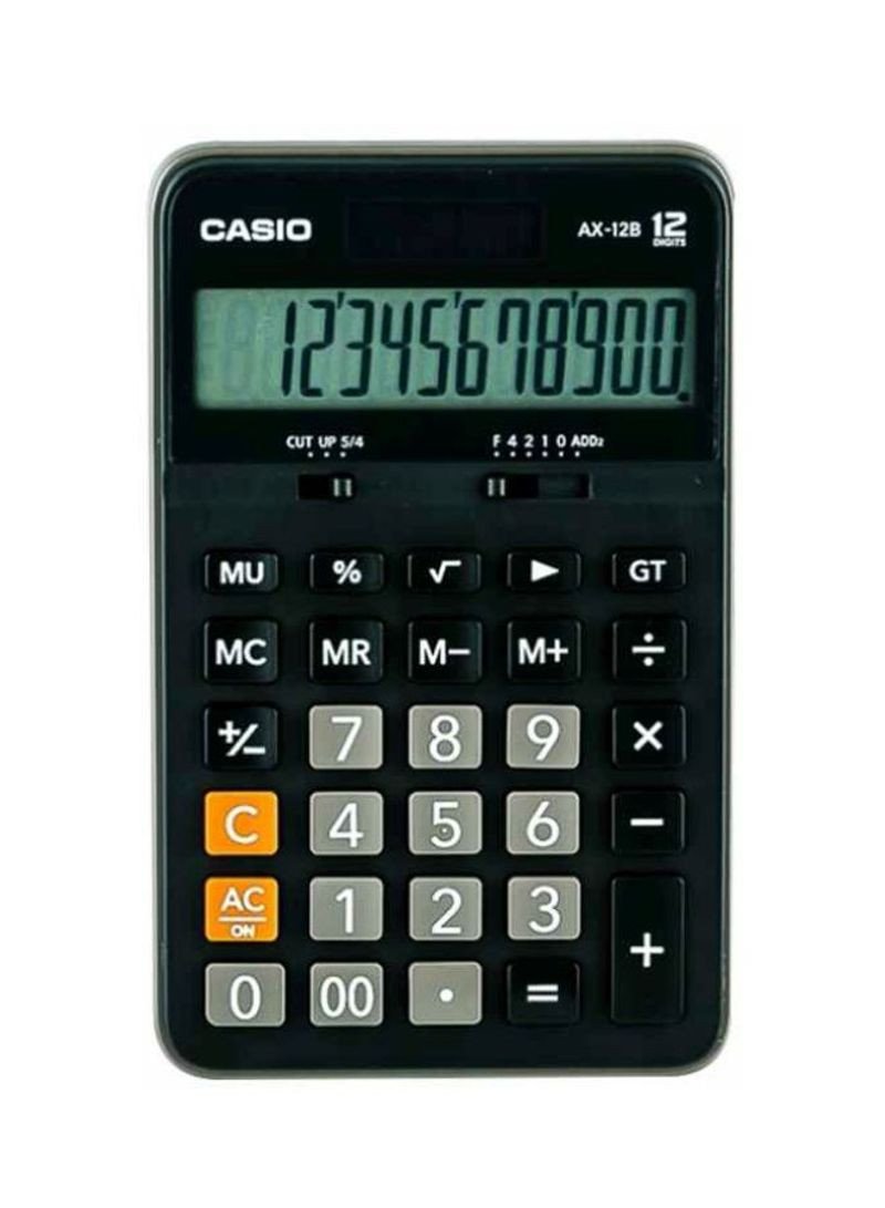 Casio 12 Digits Office Calculator AX-12B-W-DC Black/Grey/White
