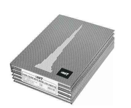 5-Piece Light Hard Cover Notebook, Single Ruled, (100 Sheets), A5 Size - LINBA51706
