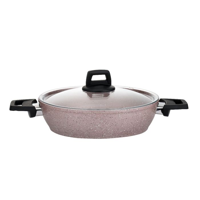 Royalford Scoria 9pcs Granite Coated Cookware Set, RF10979 Pink