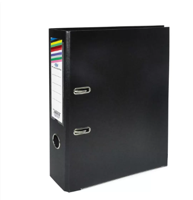 Pack of 50 Pieces Pieces Lever Arch File Folder With Slide-In Plate Black