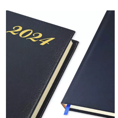 FIS A5 Bonded Leather Russian Diary 2024 (Russian/English) Blue - FSDIRUB0124BL