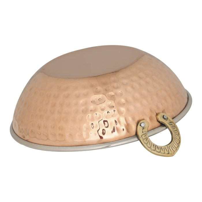 Cooper Steel Serving Kadai, RF10395 | Copper Stainless Steel Hammered Kadai | Indian Serving Bowl | Indian Dishes Serve Ware For Vegetable And Curries
