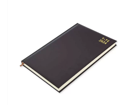 FIS Bonded Leather Diary 2024 (Arabic/English) Burgundy, A4 - FSDI40AEBI24BU