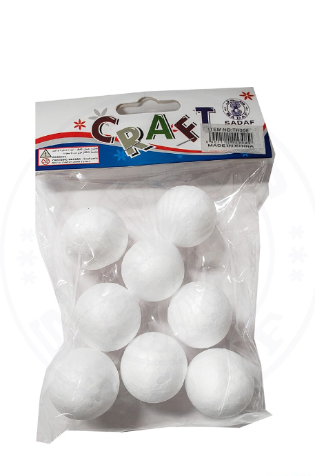 THERMOCOL BALL 8PCS CARD ROUND PD-84