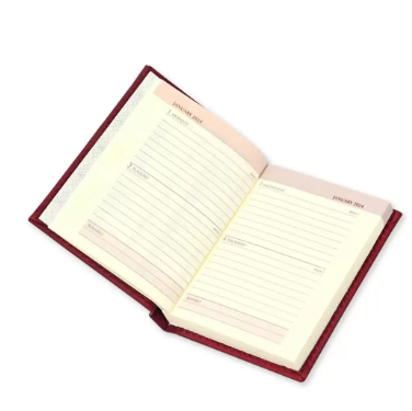 Fis 2024 Pocket Diary Italian Pu English Sewn Cover Maroon -FSDI11EN24MR