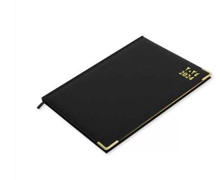 FIS Golden Executive Diary 2024 Arabic/English/French (1-Week at a glance) Black - FSDI32AEG24BK