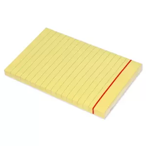 FIS Sticky Note Pad, 4X6 inches, Pack of 6, Ruled Pastel Yellow -FSPO4X6RPYL