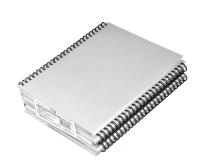 FIS Pack of 5 Spiral Hard Cover Notebook 9X7 Inches (22.86 X 20.32 CM) Single Line,With Border,100 Sheets-Platinum -FSNBS97NA272
