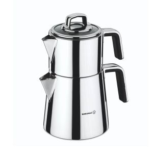 Korkmaz Vertex Tea Pot Set - Stainless Steel - Silver - 11 + 2 Ltr