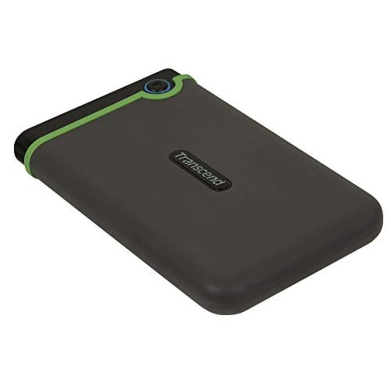 Transcend 1TB HDD Storejet 25M3S, USB 3.1 External Portable Hard Drive, Grey/Green
