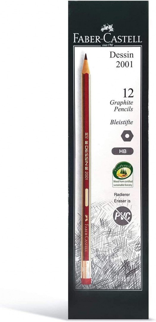 Faber Castell Dessin Black Lead Hb Pencil With Eraser