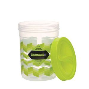 Royalford 4Pcs Container Set - Plastic - White & Red - 500ML, 1000ML, 1500 ML, 2000 ML