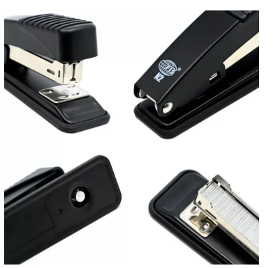 FIS Metal Office Stapler with Max Capacity 50 Staple Pins, Full Strip No. 24/6&26/6 mm, depth 50 mm, 20 Sheets,Black -FSSFN2BK