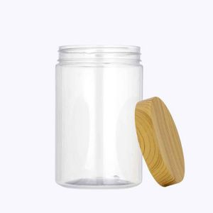 Royalford Round Air Tight Pet Jar - Plastic - Clear - 1000 ML