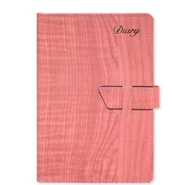 Fis 2024 A5 Diary English Vinyl Hard Sewn Cover Pink -FSDI80E24PI