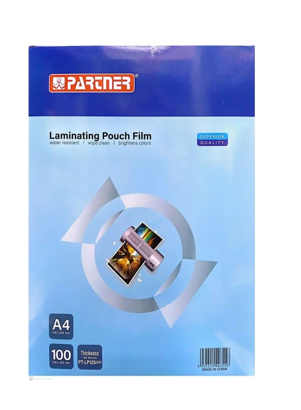 Partner 100-Piece A4 Laminating Pouch Film Set Clear
