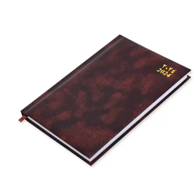 FIS Diary 2024 Arabic/English (Saturday & Sunday Combined) A5 , Brown -FSDI92AEN24BR