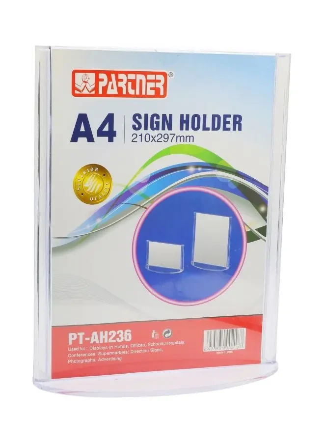 Partner A4 Sign Holder Clear