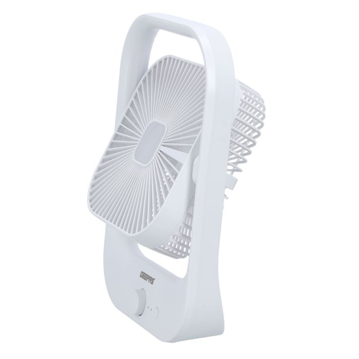 8" Rechargeable Fan With LED Light, GF21162 - Over-Charge Protection, 8 Hours Working, Step-Less Speed Control, Rechargeable Lithium Battery, Full-Charge Indicator