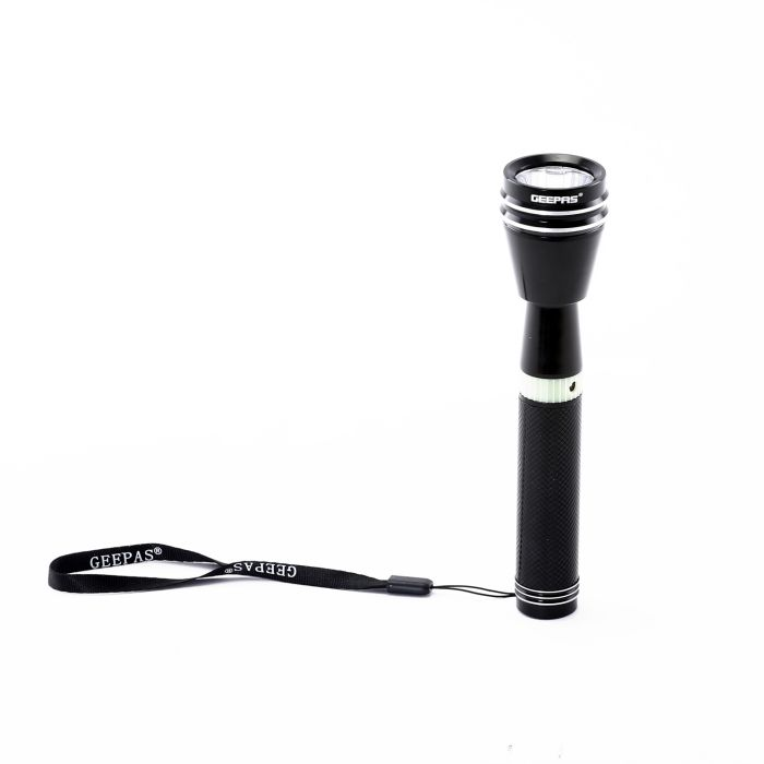 Geepas Rechargeable LED Flashlight | High Power Flashlight, Super Bright 3W CREE LED Torch Light | Built-In 900mAh Battery | Powerful Torch For Camping, Hiking, Trekking, Outdoor Activities