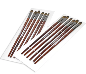 12-Piece Artmate Filbert Shape Brush Long Wooden Handle - JIABSX101FR-16