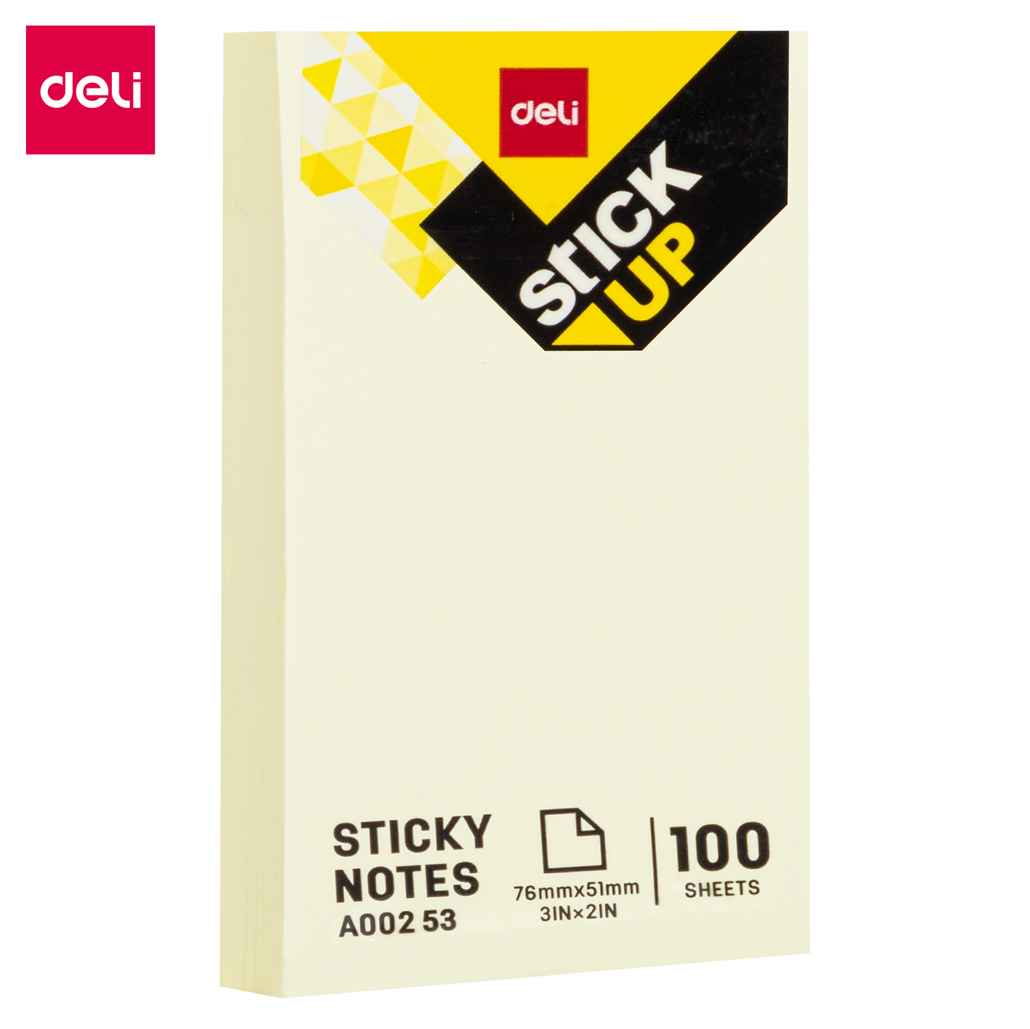Deli EA00253 Sticky Notes 76×51MM 3”×2” 100 Sheets Yellow