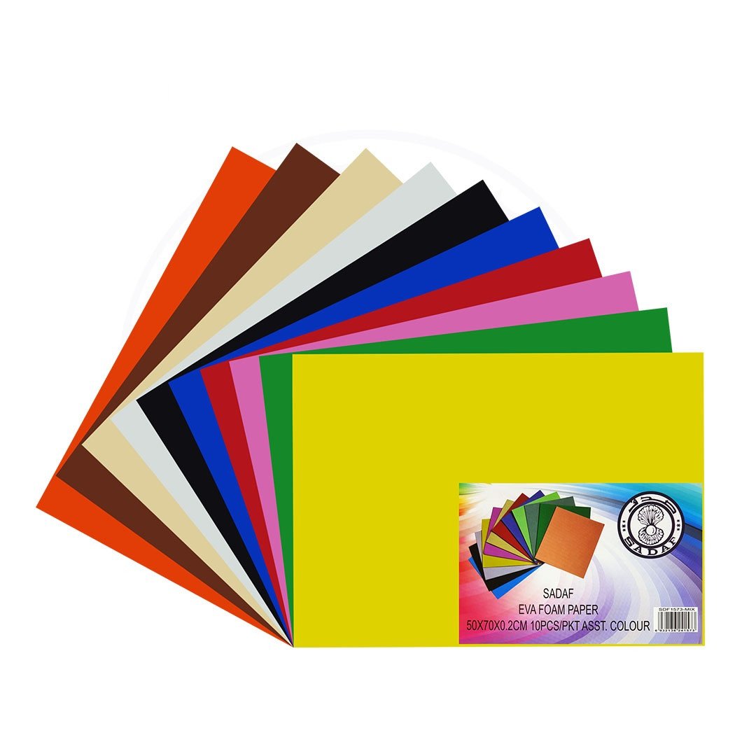 Eva Normal Foam Single Sheet with Sticker, 50x70cm - Assorted Color