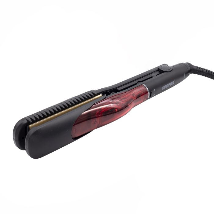 Geepas Hair Straighteners 46W | 110mm Wide Ceramic Plates With Max Temperature 230°C| Digital LCD Display & 60 Minutes Auto Off Feature| 2-Year Warranty