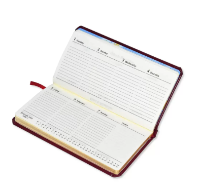 FIS 2024 Slim Diary Bonded Leather English 1-Side Padded Maroon - FSDI52EGB24MR