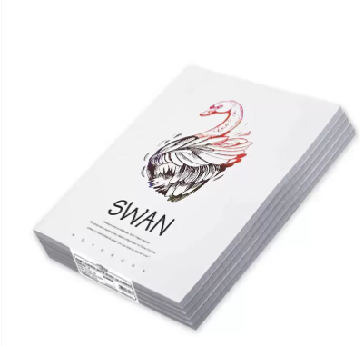 FIS Pack Of 8 Soft Cover Notebook, 96 Sheets A4 Swan Design 4 -FSNBSCA496-SWA4