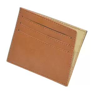 FIS Italian PU Soft Cover Stiched Slim Wallet Polyurethane For Unisex, Two Side open 6 ID Card Pockets, Size 8 x 10.5 cm, Brown Colour - FSPQSW13