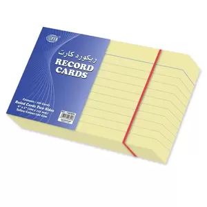 100-Cards FIS Ruled Record Card Colored 240 gsm Yellow Color, 8 x 5 inch - FSIC85YL