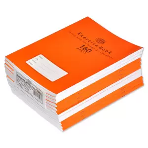 FIS Exercise Book, Pack of 12, Size:16.5 X 21 cm, 160 Pages, 4 Line, 1 Side Plain - FSEB4LP160N