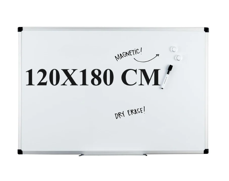 Magnetic White Board, 120 cm Height, 180 cm Width