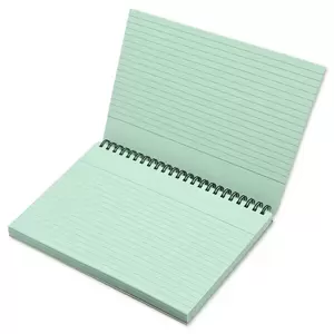 FIS Ruled Record Card 180 GSM 8X5 Inch Double Loop Spiral 50 Sheets Green -FSIC85-180SPGR